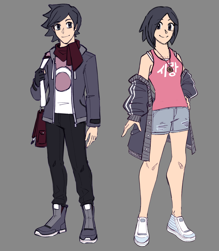 Pokemon Rejuvenation V14 official art of Ren and Reina